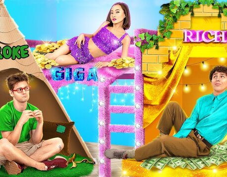 Бедный vs богатый vs гига богатый вампиры! Мы построили секретную комнату для тройняшек!