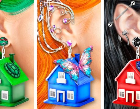 Домики одного цвета челлендж! Уэнсдей Аддамс vs фея vs черепашка ниндзя