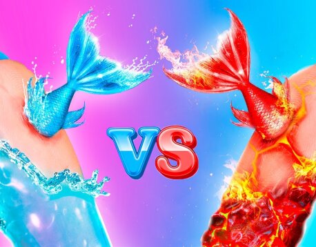 Горячая vs холодная русалка! Мы построили секретную комнату для близняшек!