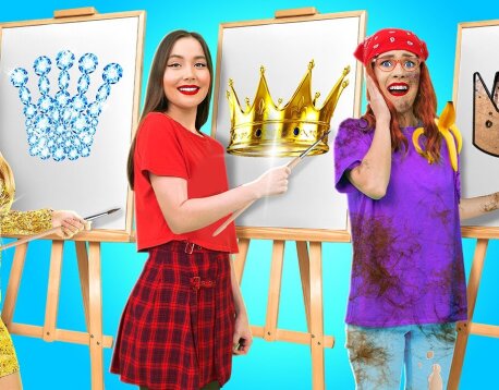Кто нарисует лучше? Арт челлендж! Бедная vs богатая