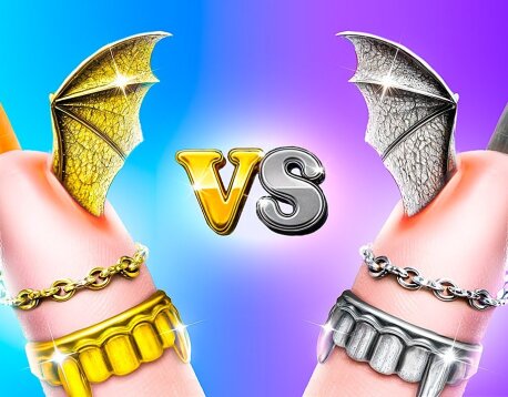 Преображение одного цвета челлендж! Девушка Серебро vs девушка Золото стали вампирами