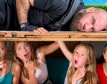 Nastya and friends built secret rooms to play hide and seek