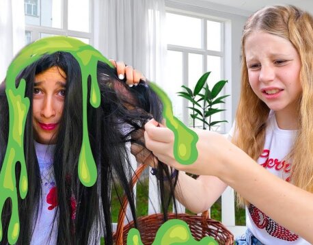 Nastya helps people and shows a good example of behavior