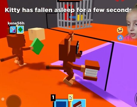 Eva plays ROBLOX / Hide-and-seek game / Cat chasing mouse