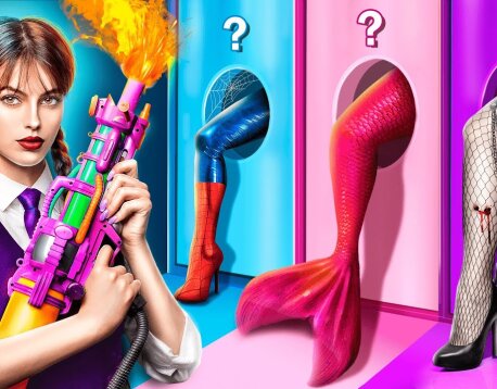 Уэнсдей, Вампир, Русалка! Экстремальные прятки в коробках челлендж!