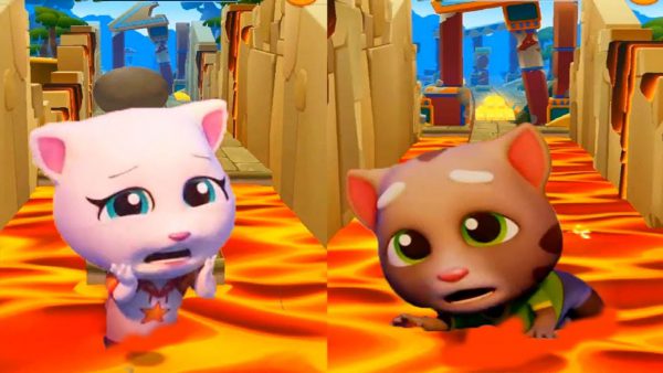 Ушастик Кидс — Talking tom gold  run Говорящий Том бег за золотом vs My Talking Angela Говорящая Анджела