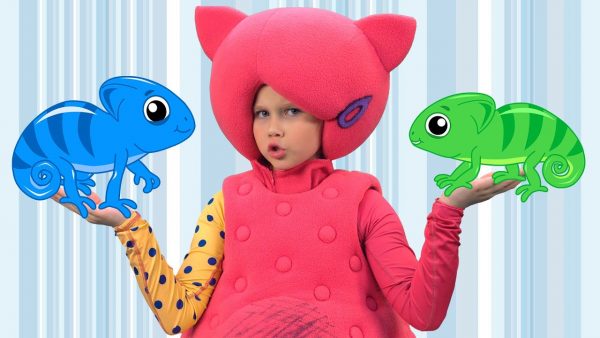 Кукутики — Хамелеон — Учим цвета Песенки мультики для детей малышей про животных