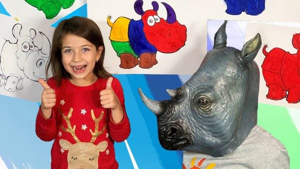 Song for Children Colored Rhino — Nursery Rhymes & Kids Songs with Sweet Emily
