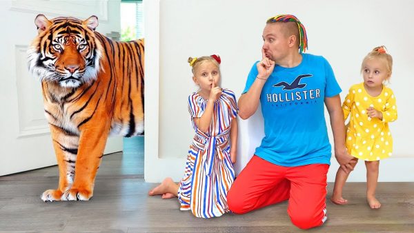 Alice and Dad met Wild Animals that Escaped from the Zoo