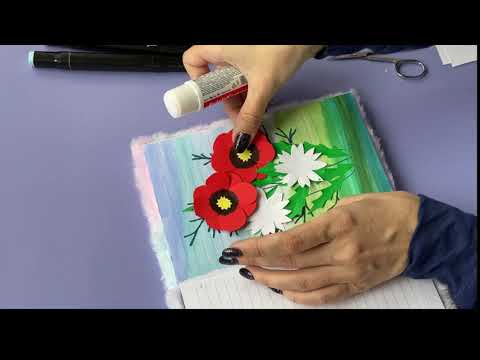DIY CRAFT notebook / paper craft / DIY notebook / school craft Applique flowers