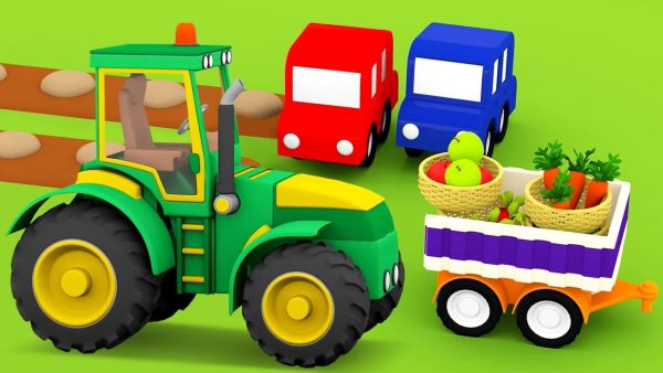 Мультики для детей: 4 машинки и трактор! Сборник мультфильмов для малышей