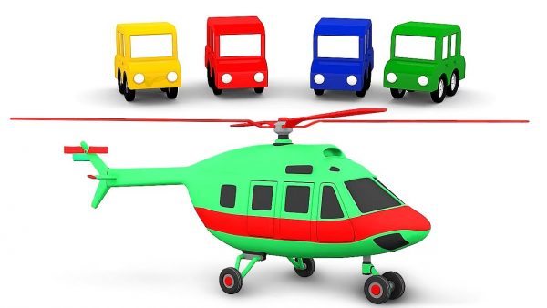 Мультик 4 машинки и вертолет! Развивающие мультфильмы для малышей