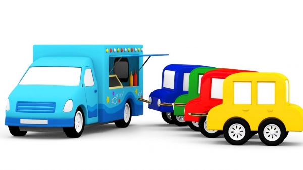 Мультики для детей: 4 машинки и фургон с кухней! Сборник мультфильмов для малышей