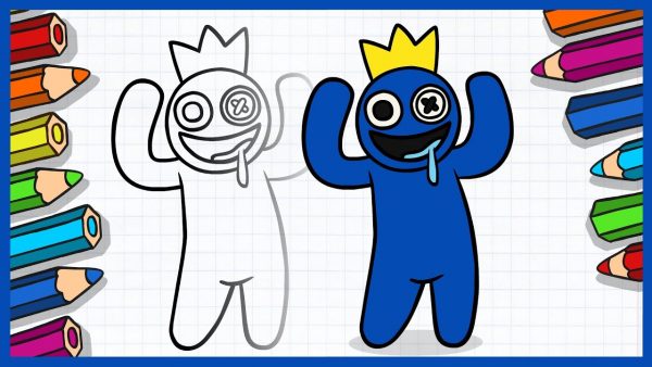 Rainbow Friends. How to draw BLUE. Drawing ROBLOX.