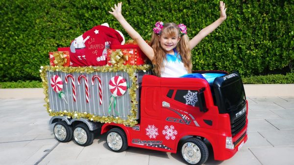 Diana Helps Santa delivering Christmas presents