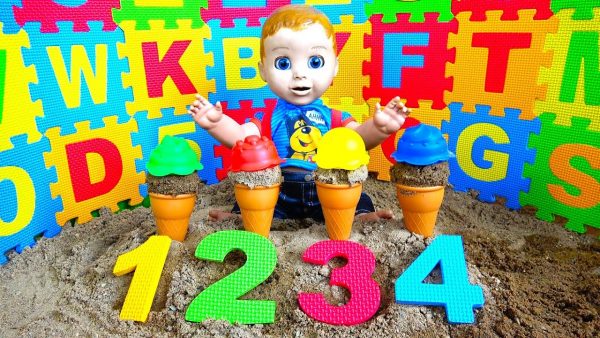 Baby doll learn Colors and numbers with Send molds