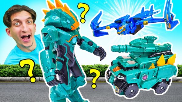 Видео про игрушки из мультиков Диностер — Что Динозавр делает в городе?! Игры для детей с роботами