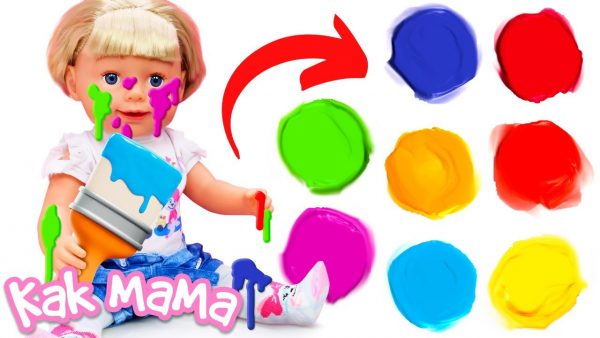 Беби Бон Эмили рисует пальчиковыми красками! Шоу Как Мама — игры в дочки матери в видео для девочек