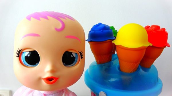 Baby Alive eating and playing with ice cream toy