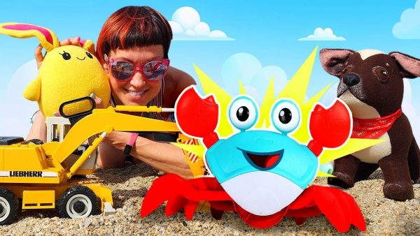 Игры для детей на пляже – спасаем краба! Видео для малышей с игрушками Капуки Кануки