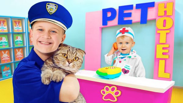 PET Hotel  + More Adventure videos with Oliver and Animals for Kids